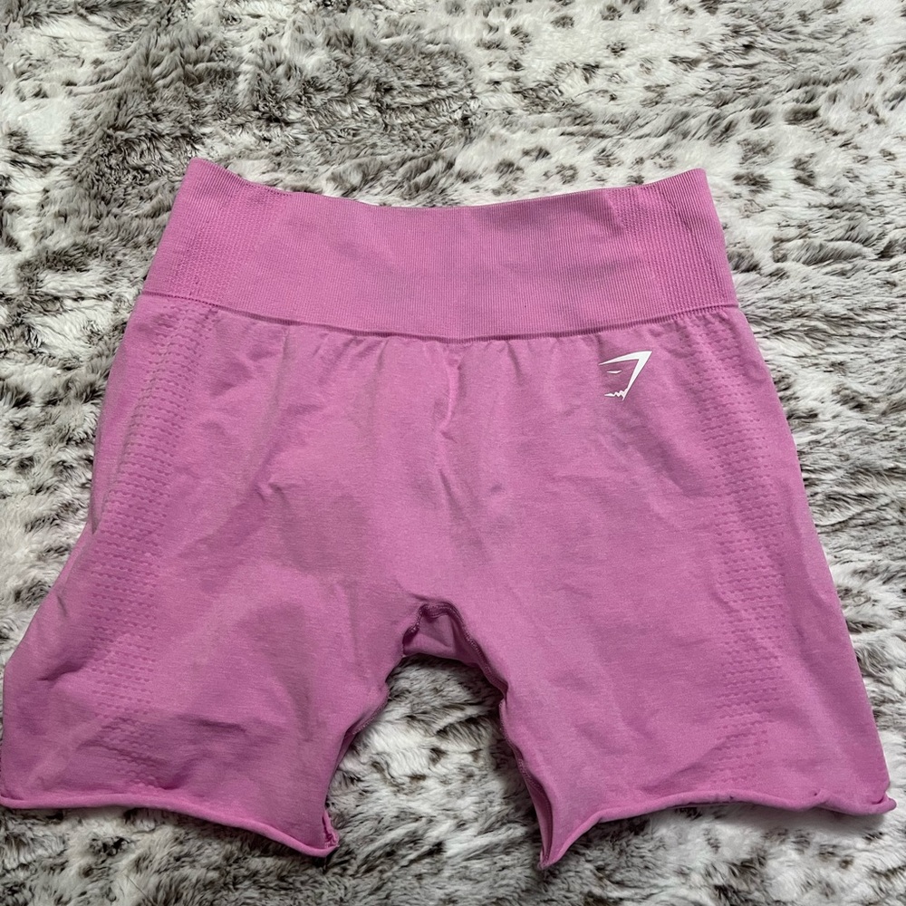 Pink gymshark workout shorts